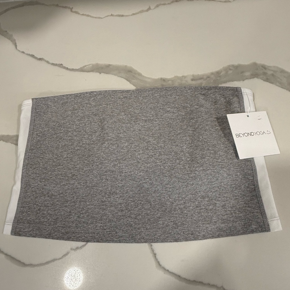 Beyond‎ Yoga Gray Stretch Tube Top Strapless Athleisure Womens Size Large NEW